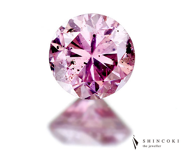 Fancy0.131 ct F. Brn.Pur. Pink 天然 ピンク ダイヤモンド