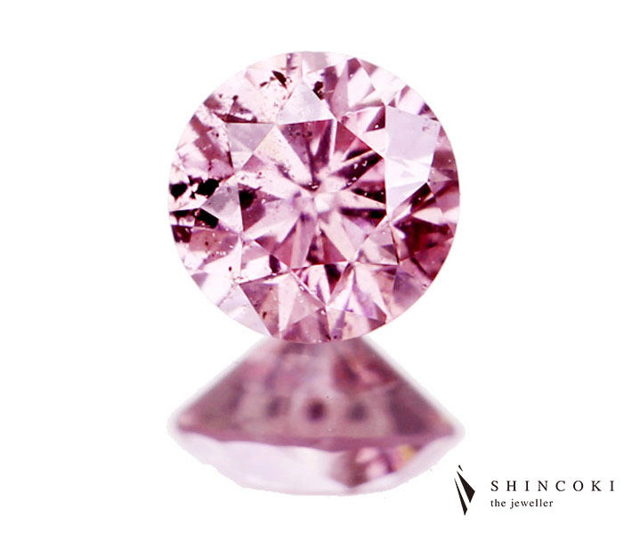 ピンクダイヤモンド　 0.090ct 　FANCY INTENSE PURPLISH PINK　 I1　ルース　 ※中央宝石研究所ソーティングシート付　