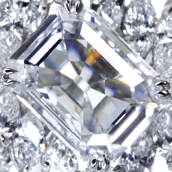HANDMADE】PT950 1.459ct TYPE2A D VS1 エメラルドカットダイヤモンド 