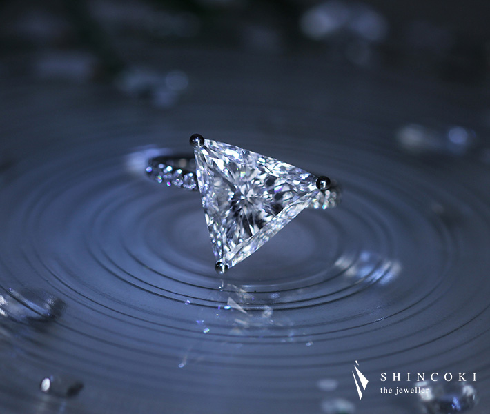 【HANDMADE】PT950 ダイヤモンド リング トリリアント 3.517ct Eカラー！！！究極の美しさ※CGLソーティングシート付