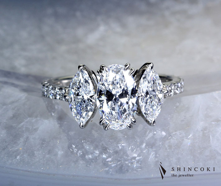 【HANDMADE】ダイヤモンドリング 1.12ct D VVS1/0.40ct E VS2/0.43ct D VVS1 ※GIA鑑定書付