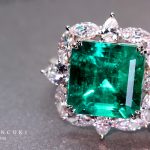 Pt900⚪天然エメラルド0.963ct✨ダイヤ0.07ct✨エメラルドリング✨