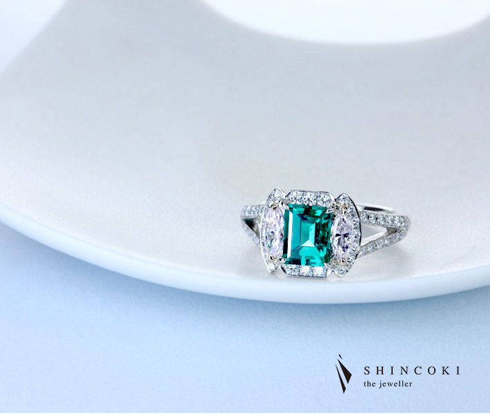 【HANDMADE】PT950 コロンビア産エメラルド リング1.09ct ピンクダイヤモンド1.09ct 0.433ct /0.56ct ダイヤモンド※GRS鑑別書付