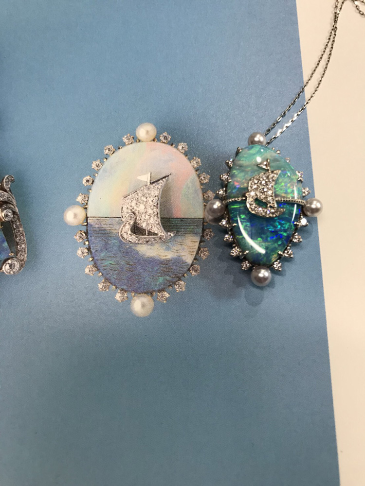 HANDMADE】PT900/850 ボルダーオパール 11.155ct ダイヤモンド