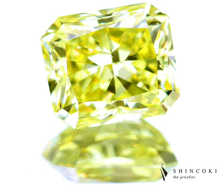 イェローダイヤモンドルース/ F.VIVID YELLOW/ 0.127 ct.