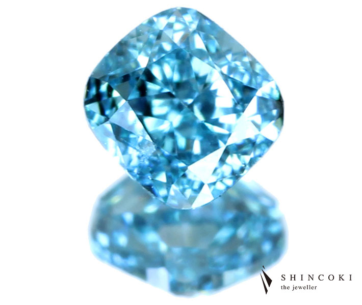 ダイヤモンド ルース 0.150ct　FANCY VIVID GREEN BLUE VS2 ※AGTソーティングシート付