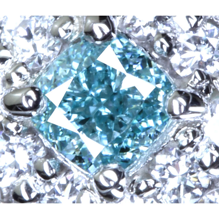 HANDMADE】PT950 グリーンブルーダイヤモンド 0.108ct FANCY VIVID ...