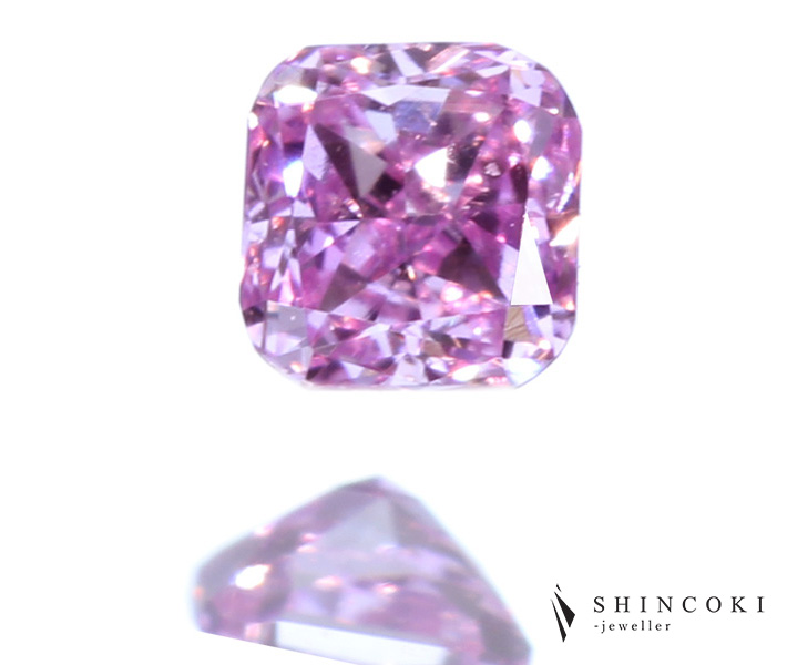 ピンクダイヤモンド　0.056ct FANCY INTENSE PINKISH PURPLE VS-2 ※中央宝石研究所ソーティングシート付