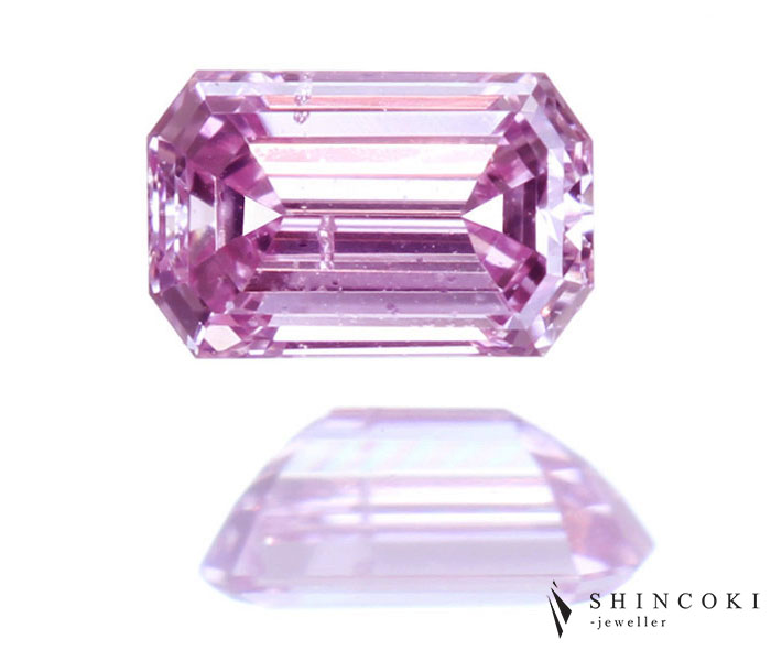 ピンクダイヤモンド0.080ct FANCY PURPLISH PINK SI-1※中央宝石研究所ソーティングシート付