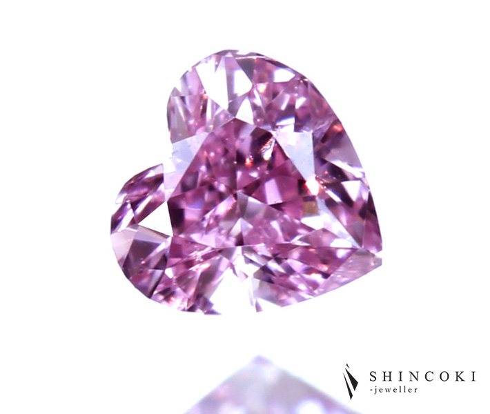 ピンクダイヤモンド 0.047ct FANCY INTNSE PURPLISH PINK SI-2※中央宝石研究所ソーティングシート付