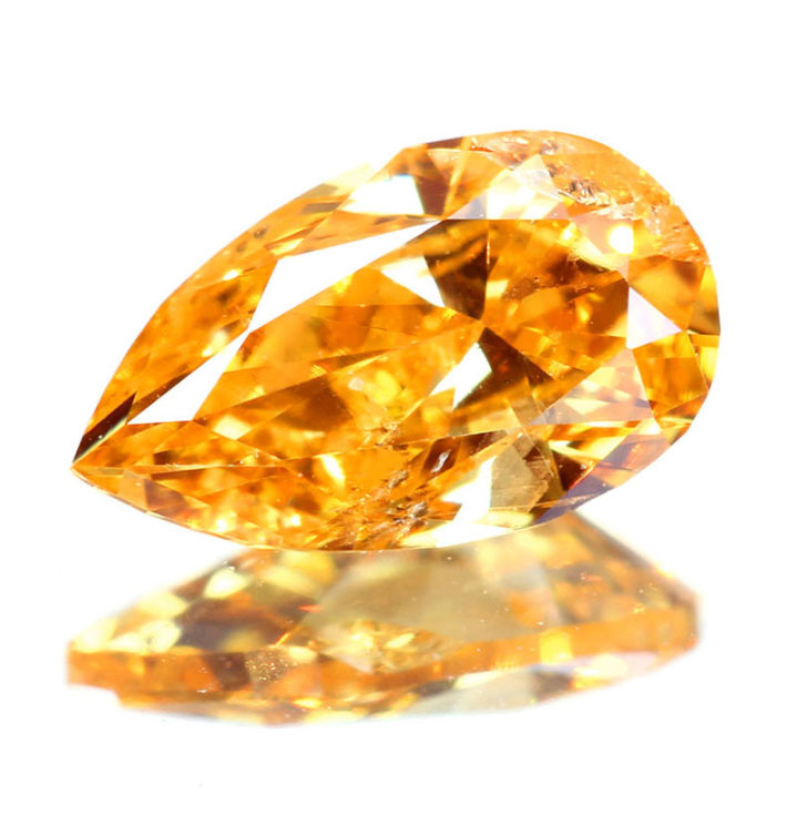 オレンジダイヤモンド 0.332ct ルース FANCY VIVID YELLOW ORANGE〔AGT〕パンプキンダイヤモンド