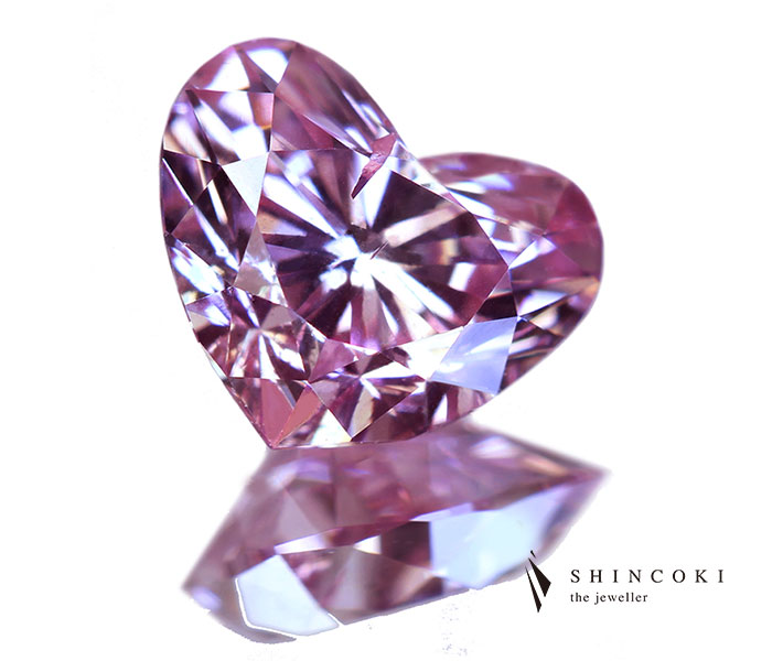 ピンクダイヤモンド 0.40ct FANCY INTENSE PURPLISH PINK SI-2〔GIA〕ハートシェイプ