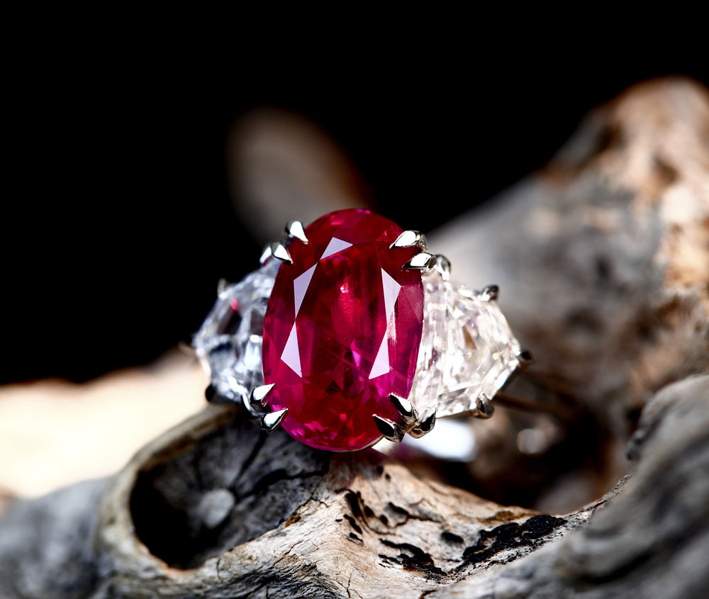 【HANDMADE】Pt950 ビルマ産非加熱 Purplish Redルビー 4.34ct リング Total1.39ct ダイヤモンド※GIA鑑別書付き