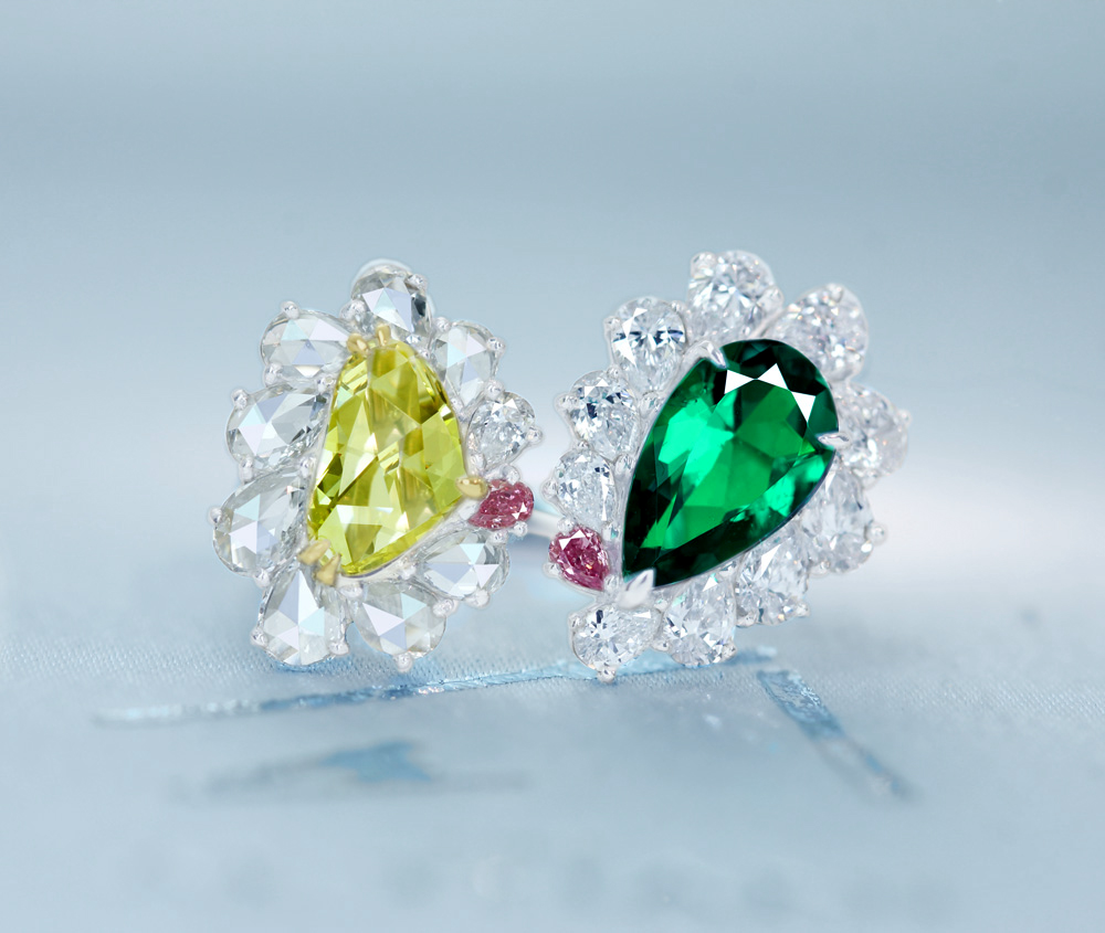 HANDMADE】PT950 ピンクダイヤモンド 0.082ct Fancy Intense