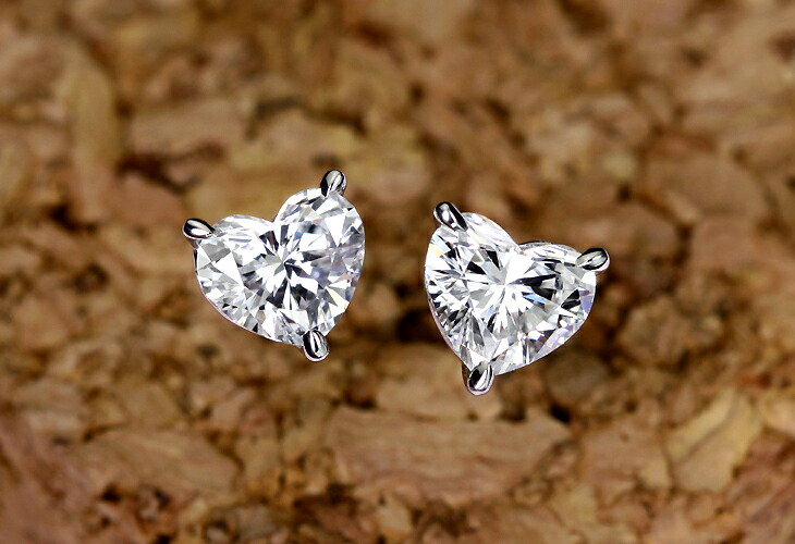 【HANDMADE】PT950 ハートシェイプ ダイヤモンド ピアス 0.438ct/0.417ct G SI1  ※中央宝石研究所ソーティングシート付