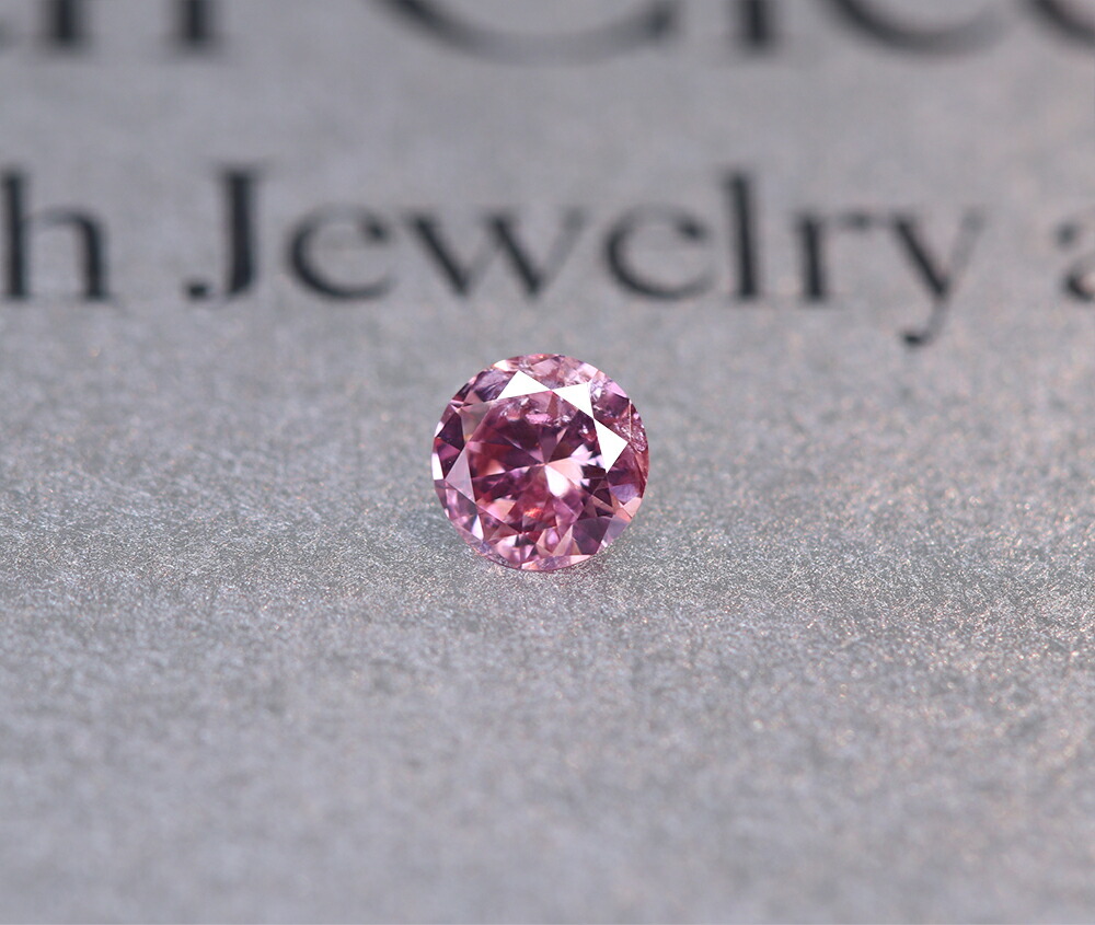 天然ピンクダイヤモンド 0.028ct FANCY INTENSE PURPLISH PINK SI-2