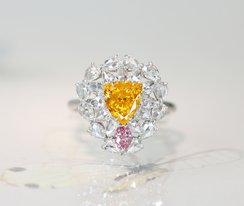 HANDMADE】K18PG 天然ピンクダイヤモンド リング 0.205ct 天然ピンク