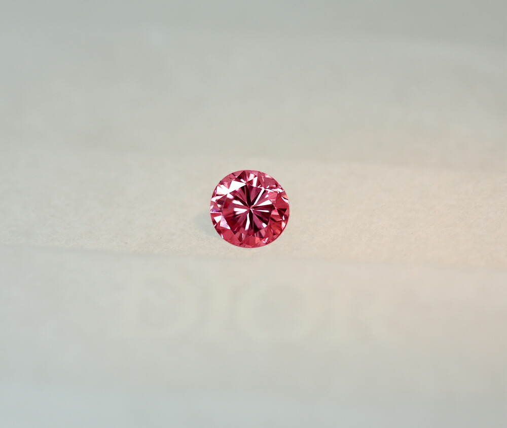 ピンクダイヤモンド ルース 0.062ct FANCY INTENSE PINK SI1 ラウンドブリリアントカット〔AGT〕