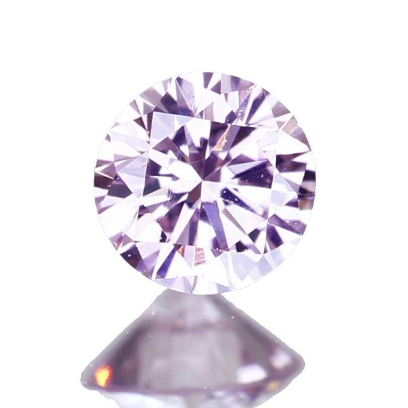 ピンクダイヤモンド 0.089ct FANCY LIGHT PURPLISH PINK VS-2※中央宝石研究所ソーティングシート付　ピンクダイヤ ダイヤルース ファンシーライトピンク