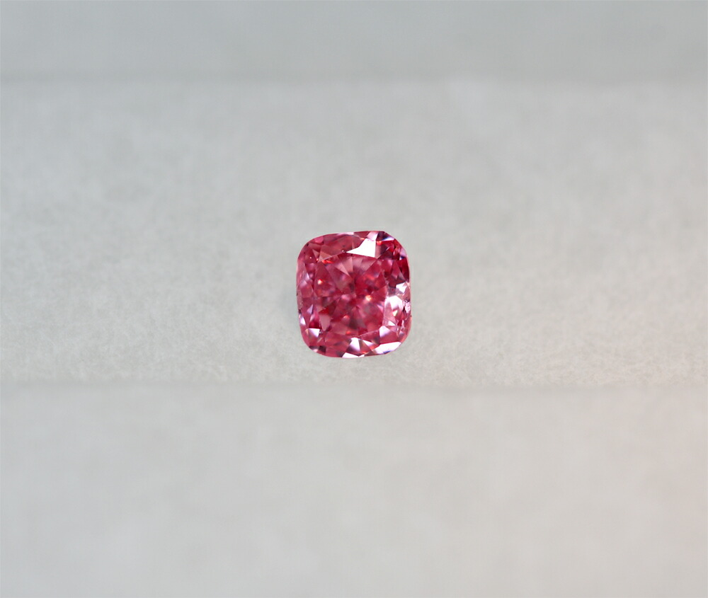 ピンクダイヤモンド ルース 0.023ct FANCY INTENSE PURPLISH PINK I1 クッションカット〔AGT〕