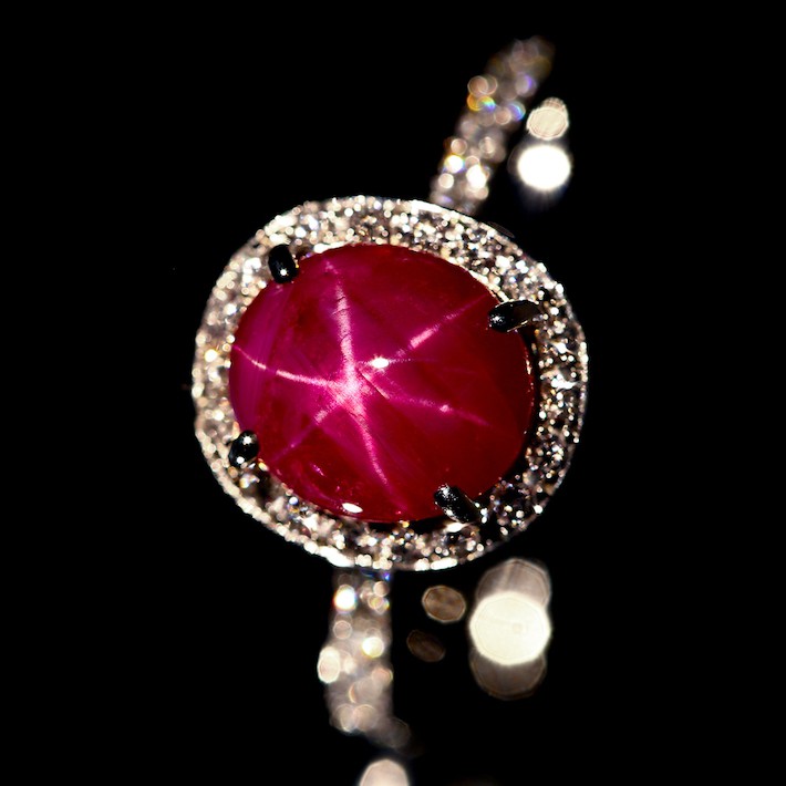 【HANDMADE】PT950ビルマ産非加熱スタールビー 3.51ct リング ダイヤモンド 0.269ct PT950