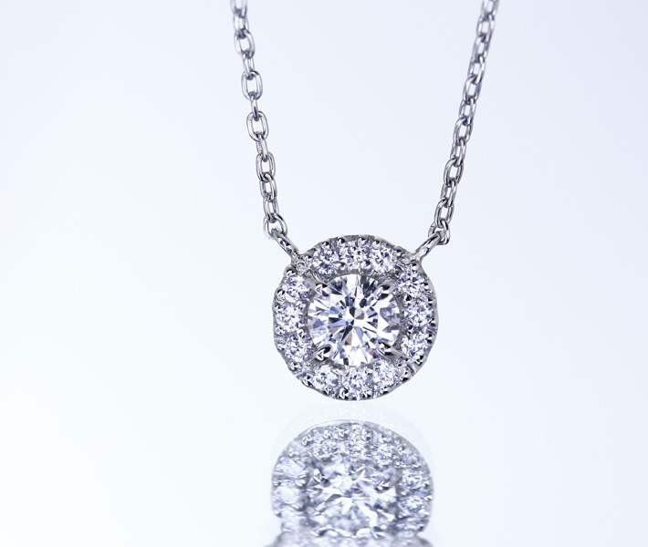 【HANDMADE】PT950/850 ダイヤモンド 0.19ct F IF EX ダイヤモンド 0.07ct ネックレス※GIAレポート付