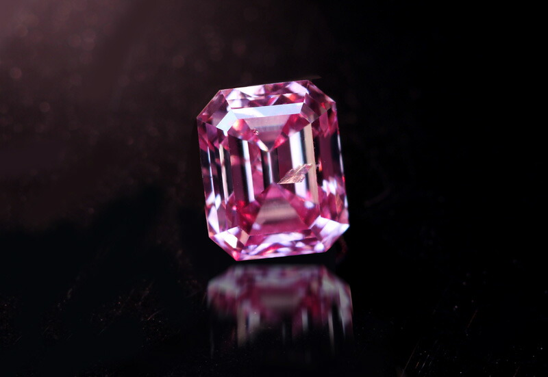 ピンクダイヤモンド ルース 0.42ct FANCY INTENSE PINK I1 エメラルドカット 〔GIA REPORT〕 天然ピンクダイヤモンド ピンクダイヤルース ファンシーインテンスピンク