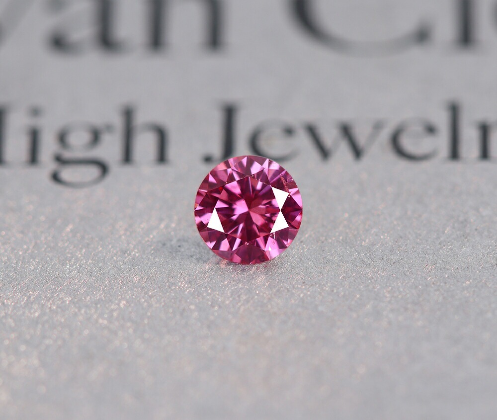 ピンクダイヤモンド 0.109ct FANCY VIVID PURPLISH PINK SI-2 ※中央 ...