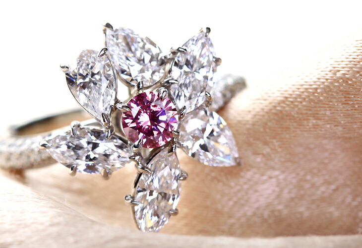 【HANDMADE】PT950　0.252ct FANCY VIVID PURPLISH PINK I1 ビビッドピンクダイヤモンド リング※中央宝石研究所ソーティングシート付