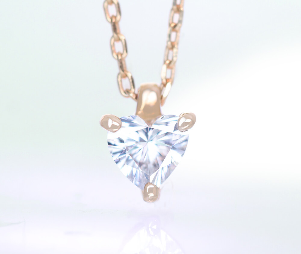 【HANDMADE】K18PG ダイヤモンド 0.225ct G VS-2 ハートシェイプ　プチネックレス