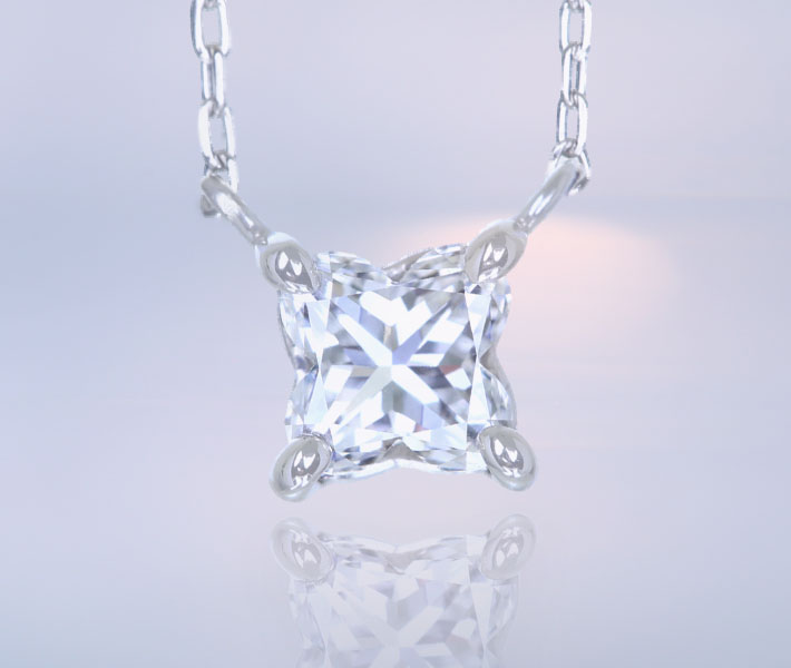 【HANDMADE】PT900/850 ダイヤモンド 0.329ct リリーカットダイヤモンド ネックレス