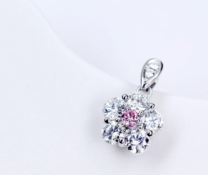 【HANDMADE】PT950 0.083ct FANCY INTENCE PINK I1 ダイヤモンド D-F VVS2-VS2 VG/G ダイヤモンド ペンダントトップ ※AGT・中央宝石研究所ソーティングシート付