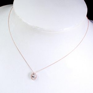 【HANDMADE】K18PG ダイヤモンド ネックレス オーバルカット  1.050ct I VS-2 