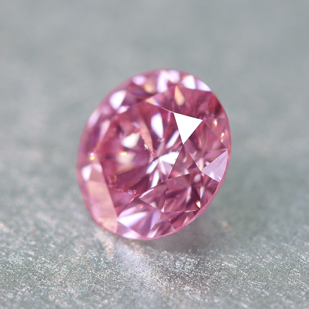 天然ピンクダイヤモンド 0.072ct FANCY INTENSE PINK I-1 ルース [中央 ...