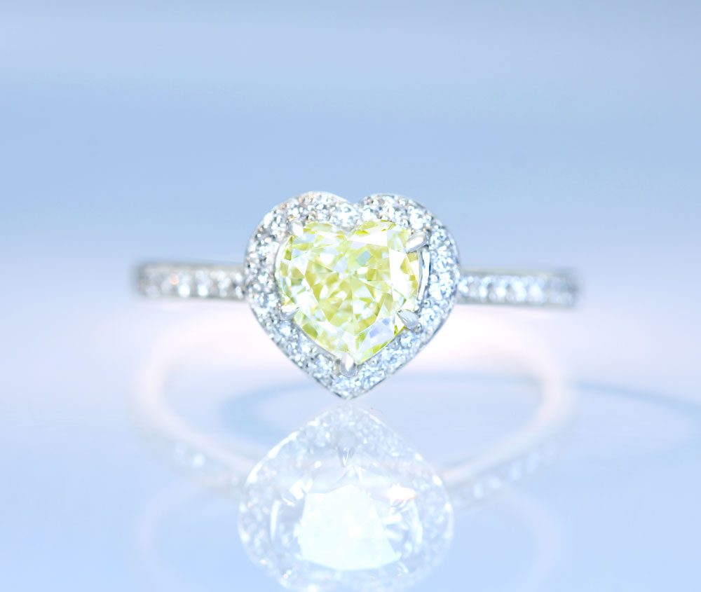 【HANDMADE】【特別価格】PT950 ダイヤモンド　0.712ct L VS-1 ハートシェイプ　ダイヤモンド　0.163ct マイクロパヴェセッティング　リング