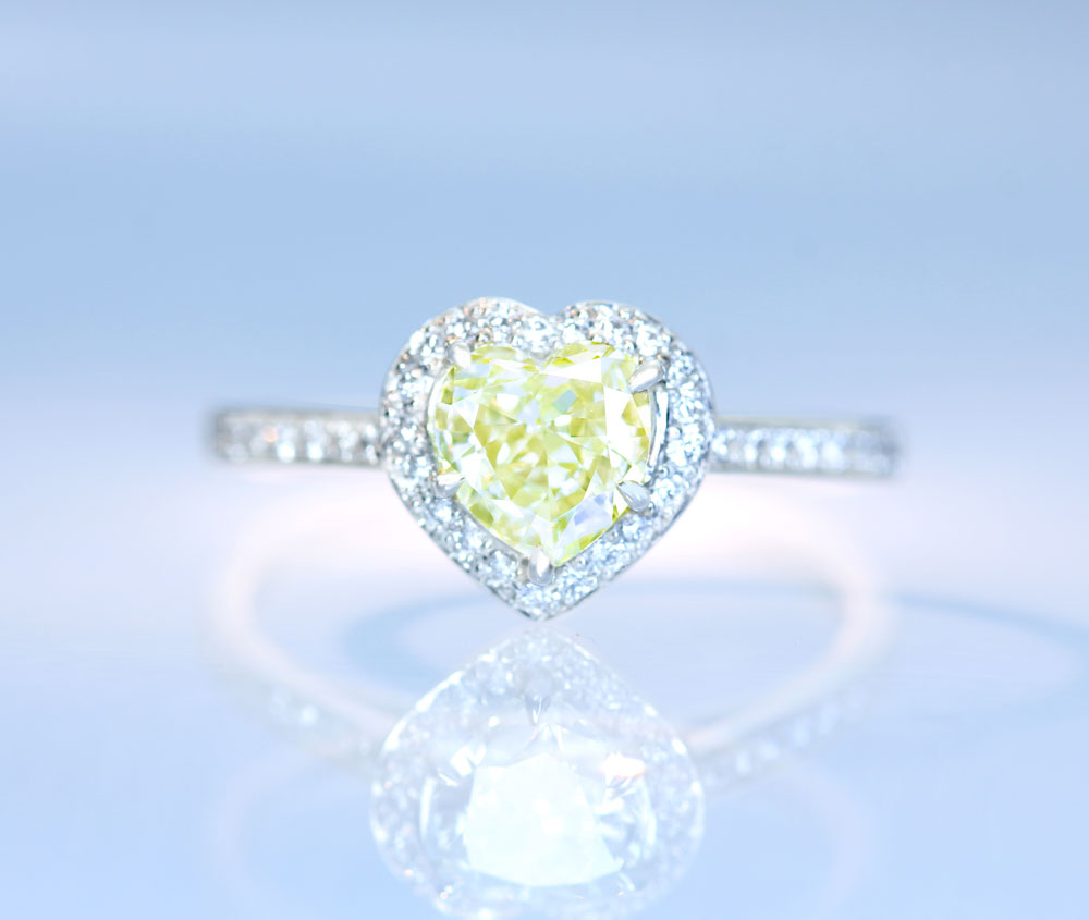 【HANDMADE】【特別価格】PT950 ダイヤモンド　0.712ct L VS-1 ハートシェイプ　ダイヤモンド　0.163ct マイクロパヴェセッティング　リング