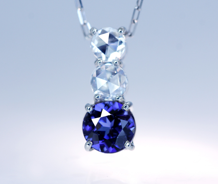 HANDMADE】PT950 ベニトアイト 0.388ct ペンダントトップ 0.158ct ...