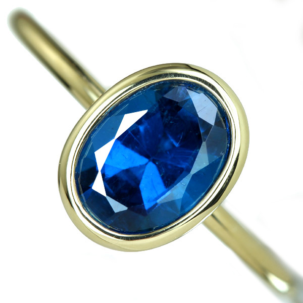 【HANDMADE】ネオンブルーアパタイトリング 2.60ct キャンディリング K18