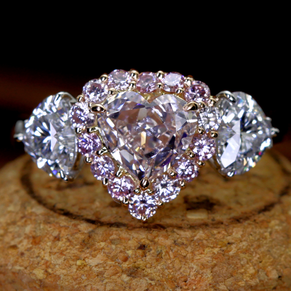 【HANDMADE】TYPE2A 1.090ct FANCY LIGHT PINK SI-2最高品質タイプ２大粒ナチュラルピンクダイヤモンドリング※GIA DIAMOND DOSSIR付き