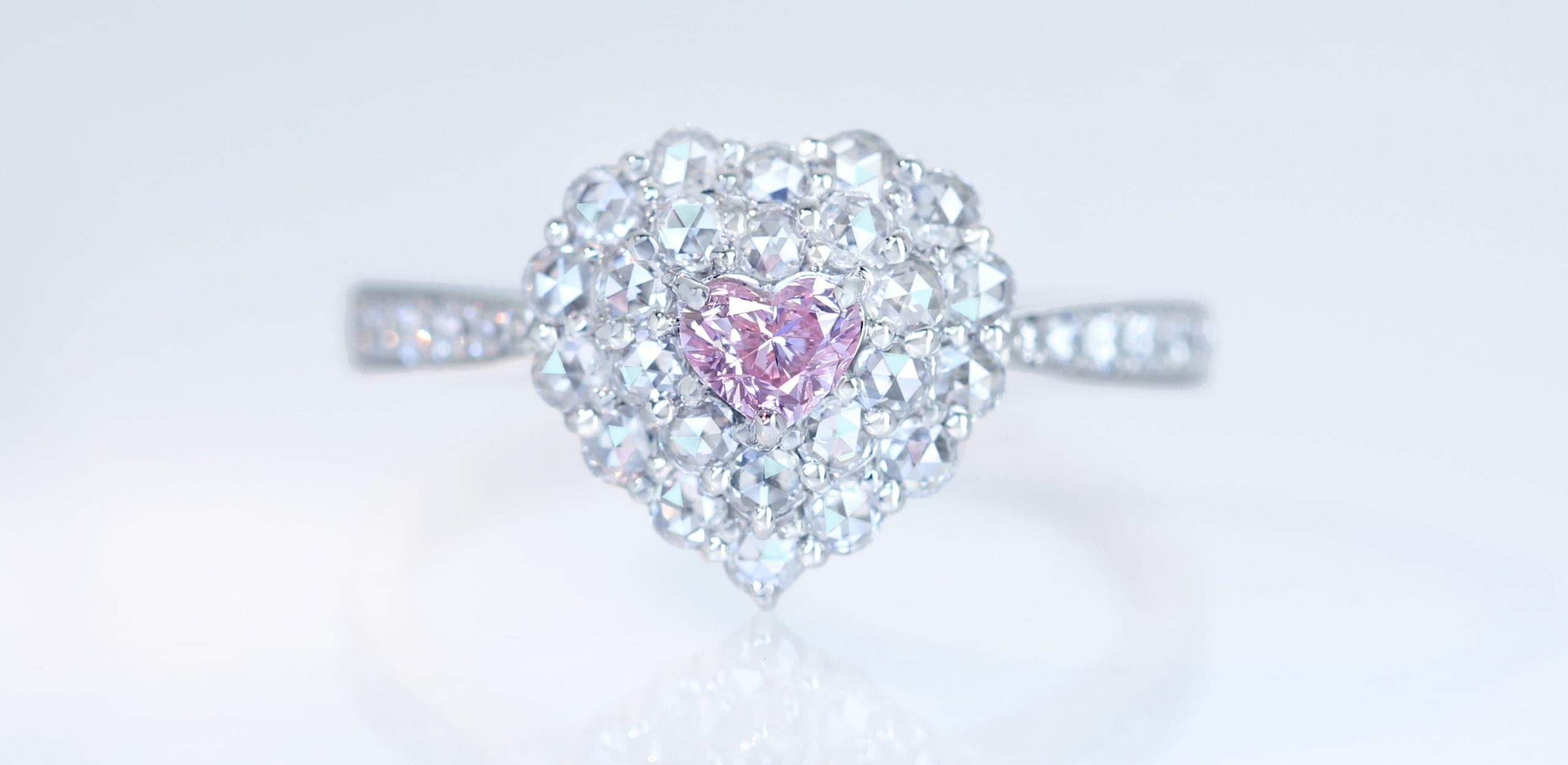 【復刻ジュエリー】【HANDMADE】P950 ピンクダイヤモンド 0.25ct FANCY PURPLISH PINK SI1 ダイヤモンド 0.577ct〔GIA〕