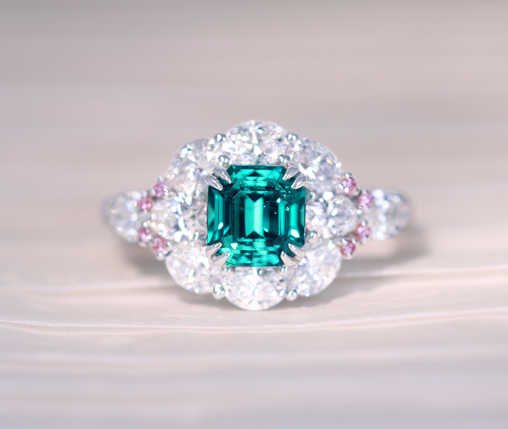 HANDMADE】PT950 コロンビア産エメラルド 1.19ct リング ダイヤモンド ...