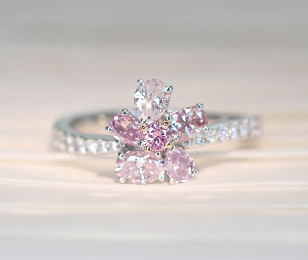 【HANDMADE】PT950/K18PG ピンクダイヤモンド FANCY PINK ピンクダイヤモンド total0.756ct ダイヤモンド 0.248ct リング[中央宝石研究所]